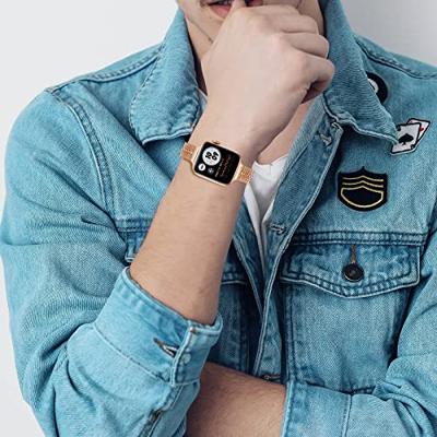Stainless steel slim fit bandje - Champagne goud - Geschikt voor Apple Watch 44mm / 45mm / 46mm / 49mm Stainless steel slim fit bandje - Champagne goud - Geschikt voor Apple Watch 44mm / 45mm / 46mm / 49mm