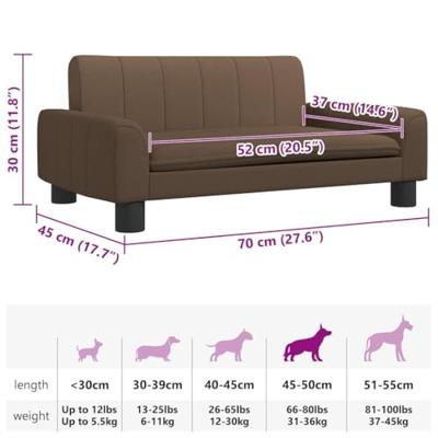 VidaXL Hondenmand 70x45x30 cm stof bruin VidaXL Hondenmand 70x45x30 cm stof bruin