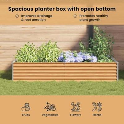Verhoogde plantenbak 290 x 100 x 36 cm Gegalvaniseerd staal