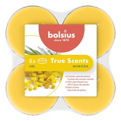 Bolsius geurtheelicht maxi true scents mimosa 8 stuks