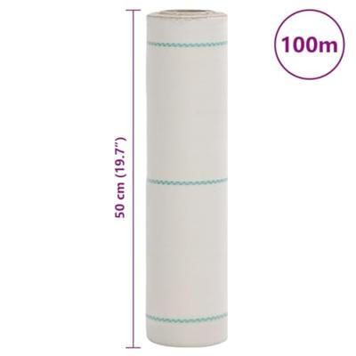 VidaXL Worteldoek 0,5x100 m polypropeen wit - thumbnail