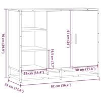 Dressoir 92x35x76 cm bewerkt hout grijs sonoma eikenkleurig - thumbnail
