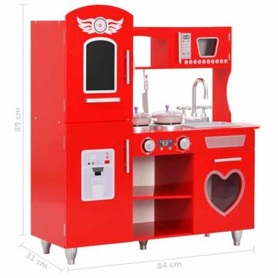 Kinderspeelkeuken 84x31x89 cm MDF rood