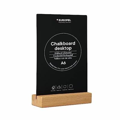 Krijtbord europel met houten voet a5