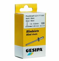 GESIPA Bliend rivets.3mm lg alu1 pack.flat round head - thumbnail