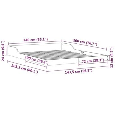 Bedframe Wit 140 x 200 cm Massief grenenhout