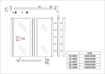 Nisdeur Wiesbaden Schuifbaar 2-Delig 120x200 cm 8 mm Nano Coating Mat Zwart
