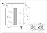 Wiesbaden schuifbare nisdeur 2-d. mat-zwart 1200x2000 chr.8mm NANO - thumbnail