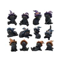 Witches Black Cat Miniatuur Beeldjes - thumbnail