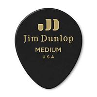 Dunlop 485P03MD Celluloid Teardrop Black Pick Medium plectrumset (12 stuks) - thumbnail