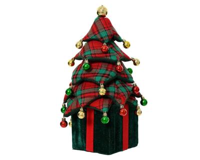 Kerstboom polyester 70 cm groen/rood Kerstboom polyester 70 cm groen/rood