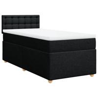 Boxspring met matras stof zwart 140x200 cm - thumbnail
