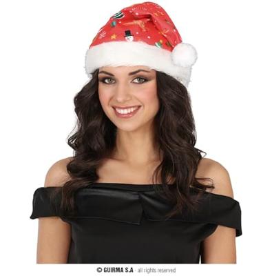 Rode Kerstmuts met Kerstsymbolen