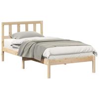 Bedframe met hoofdeinde Bruin 90 x 190 cm Massief grenenhout - thumbnail