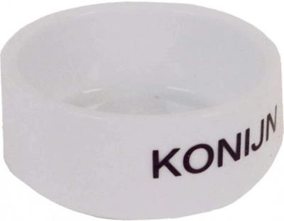 Konijnen eetbak steen wit 12cm