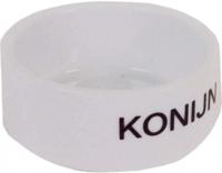 Konijnen eetbak steen wit 12cm - thumbnail