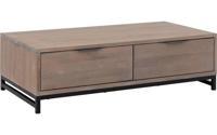Goossens Salontafel Max rechthoekig, hout eiken blank, urban industrieel, 125 x 37 x 65 cm - thumbnail