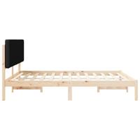 Bedframe met Gevoerd Hoofdgedeelte Zwart 200 x 200 cm - thumbnail