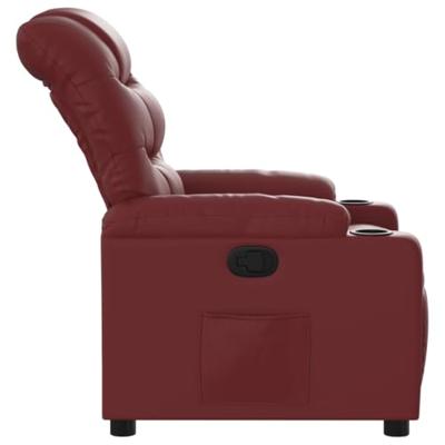 Fauteuil verstelbaar kunstleer wijnrood