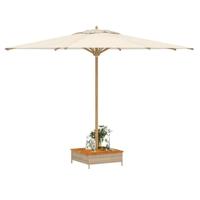 Parasolvoetbedekking 70x70x25 cm poly rattan acaciahout beige - thumbnail