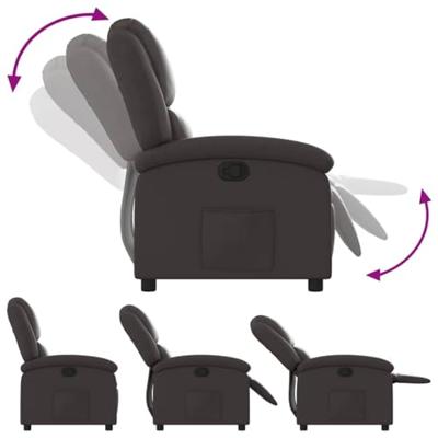 Fauteuil verstelbaar echt leer donkerbruin