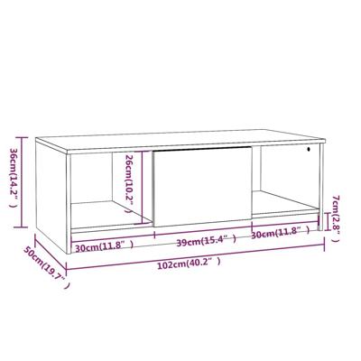Salontafel 102x50x36 cm bewerkt hout bruin eikenkleur