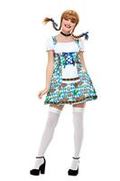 Oktoberfest Jurk Blauw Bierpullen Pretzel - thumbnail