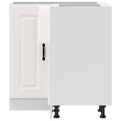 Hoekkeukenonderkast Kalmar bewerkt hout hoogglans wit