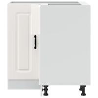 Hoekkeukenonderkast Kalmar bewerkt hout hoogglans wit - thumbnail