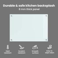 VidaXL Keuken achterwand wit 70 x 50 cm gehard glas - thumbnail