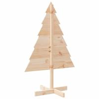 VidaXL Kerstdecoratie kerstboom 110 cm massief hout - thumbnail