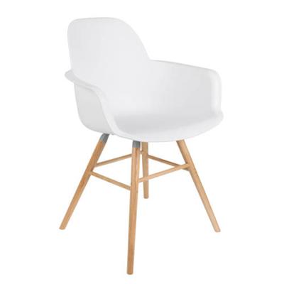 Zuiver Eetkamerstoel 'Albert Kuip' Met armleuning, PP en essen, kleur Wit Zuiver Eetkamerstoel 'Albert Kuip' Met armleuning, PP en essen, kleur Wit