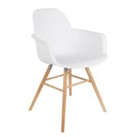 Zuiver Eetkamerstoel 'Albert Kuip' Met armleuning, PP en essen, kleur Wit - thumbnail
