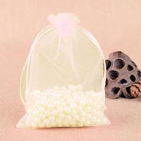 100 PCS geschenk zakken sieraden organza zakje bruiloft verjaardag partij drawable zakjes Gift Bag grootte: 10x15cm (shell roze) - thumbnail