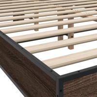 Bedframe bewerkt hout metaal bruin eikenkleur 120x200 cm - thumbnail