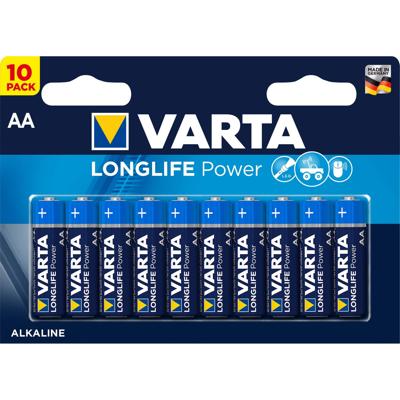 Varta LONGLIFE Power AA Bli 10 AA batterij (penlite) Alkaline 2.96 Ah 1.5 V 10 stuk(s) Varta LONGLIFE Power AA Bli 10 AA batterij (penlite) Alkaline 2.96 Ah 1.5 V 10 stuk(s)
