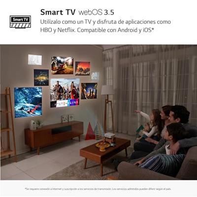 LG Beamer PF50KS tot 254 cm (100 inch) CineBeam Full HD LED-projector (600 lumen, USB Type-C, webOS), wit