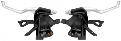 Versteller-/remhendelset 3 x 7 speed Sunrace STM406 R7/L3 Versteller-/remhendelset 3 x 7 speed Sunrace STM406 R7/L3