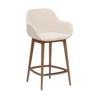 Kave Home Barkruk 'Konna' Essenhout en stof, kleur Beige/Bruin (zithoogte 66cm) Kave Home Barkruk 'Konna' Essenhout en stof, kleur Beige/Bruin (zithoogte 66cm)