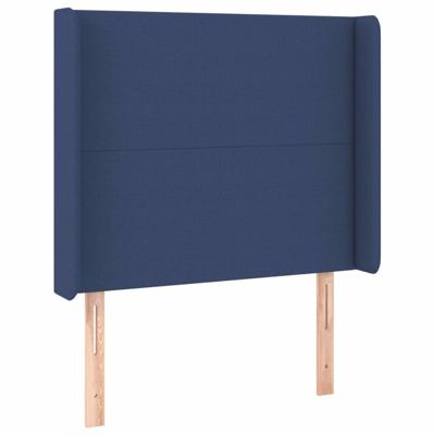 Hoofdbord met randen 83x16x118/128 cm stof blauw