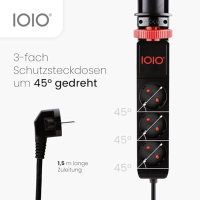 IOIO contactdoos SL3000, 3 stopcontacten en 3 USB-poorten, tafelklem, zwart - thumbnail