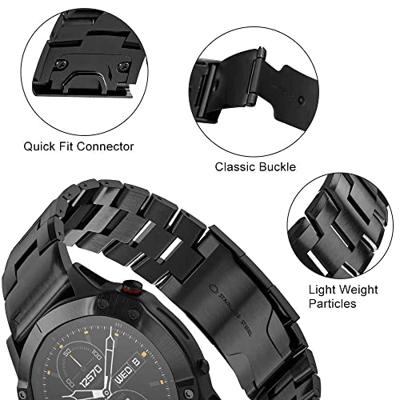Titanium schakelband - Zwart - Garmin Fenix 7X / 6X / 5X - thumbnail