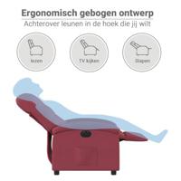 Fauteuil verstelbaar elektrisch stof wijnrood - thumbnail