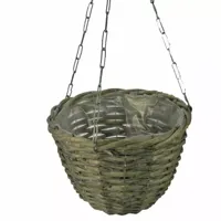 Rotan hangende plantenmand grijs 30cm - thumbnail