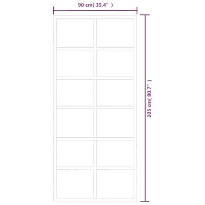 VidaXL Schuifdeur 90x205 cm esg-glas en aluminium zwart - thumbnail