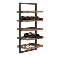 Wandplank Winemate E (15 flessen) | Hout Metaal  | Teak | Lichtbruin Zwart - thumbnail