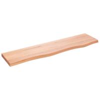 Wandschap 80x20x2 cm behandeld massief eikenhout lichtbruin - thumbnail