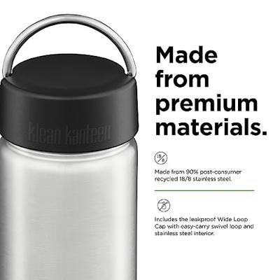 Klean Kanteen Classic Wide 800ml/27oz + Ringdop Drinkfles Brushed Stainless 800ml
