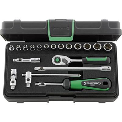 Stahlwille Dopsleutelset | 19-delig 1/4 inch | sleutelwijdtes 3,5-13 mm | aantal tanden 80 6-Kant | 1 stuk - 96011180 96011180