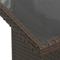 9-delige Loungeset met kussens poly rattan bruin - thumbnail